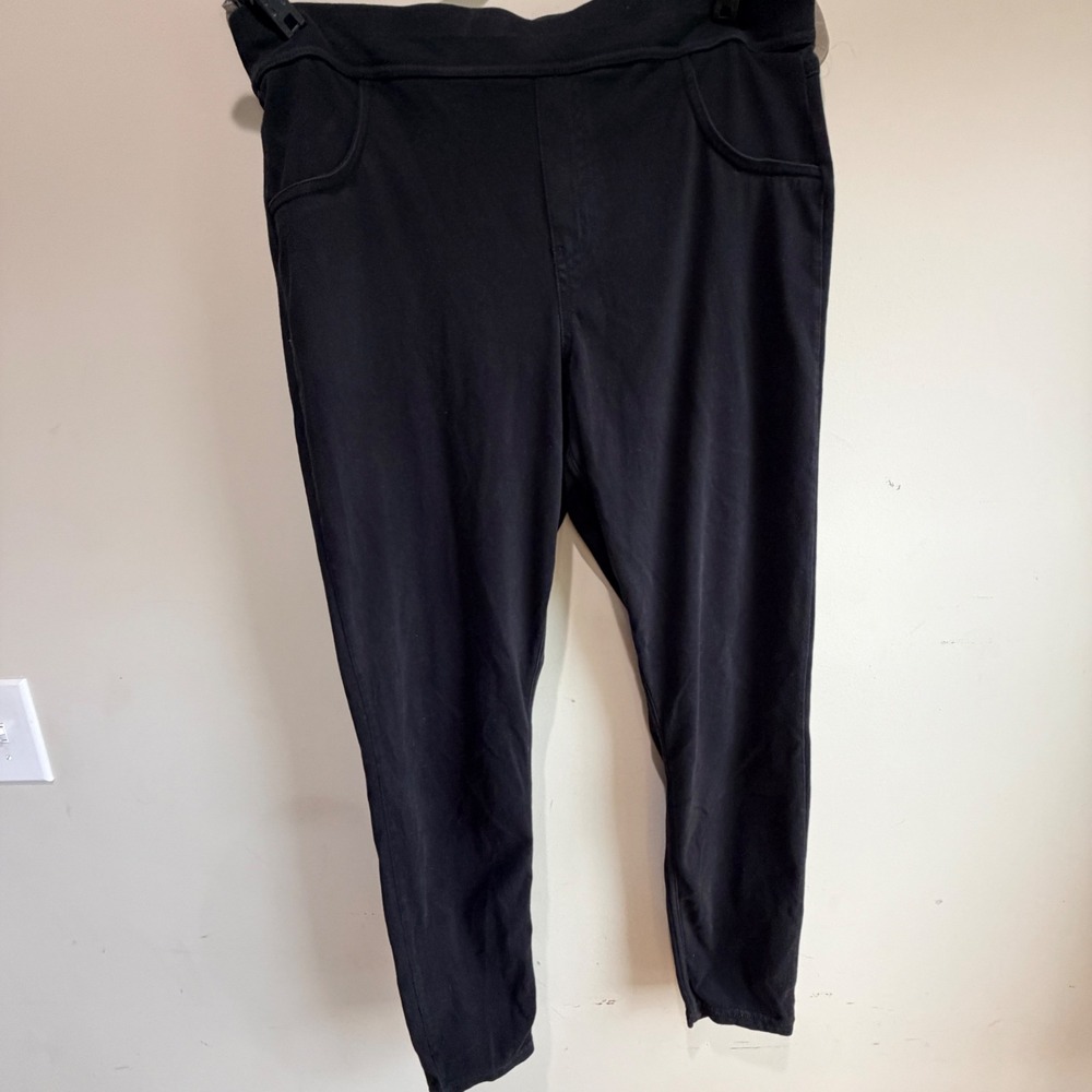 Jegging Pants Women L Black Stretch Minimalist Pul On Comfy